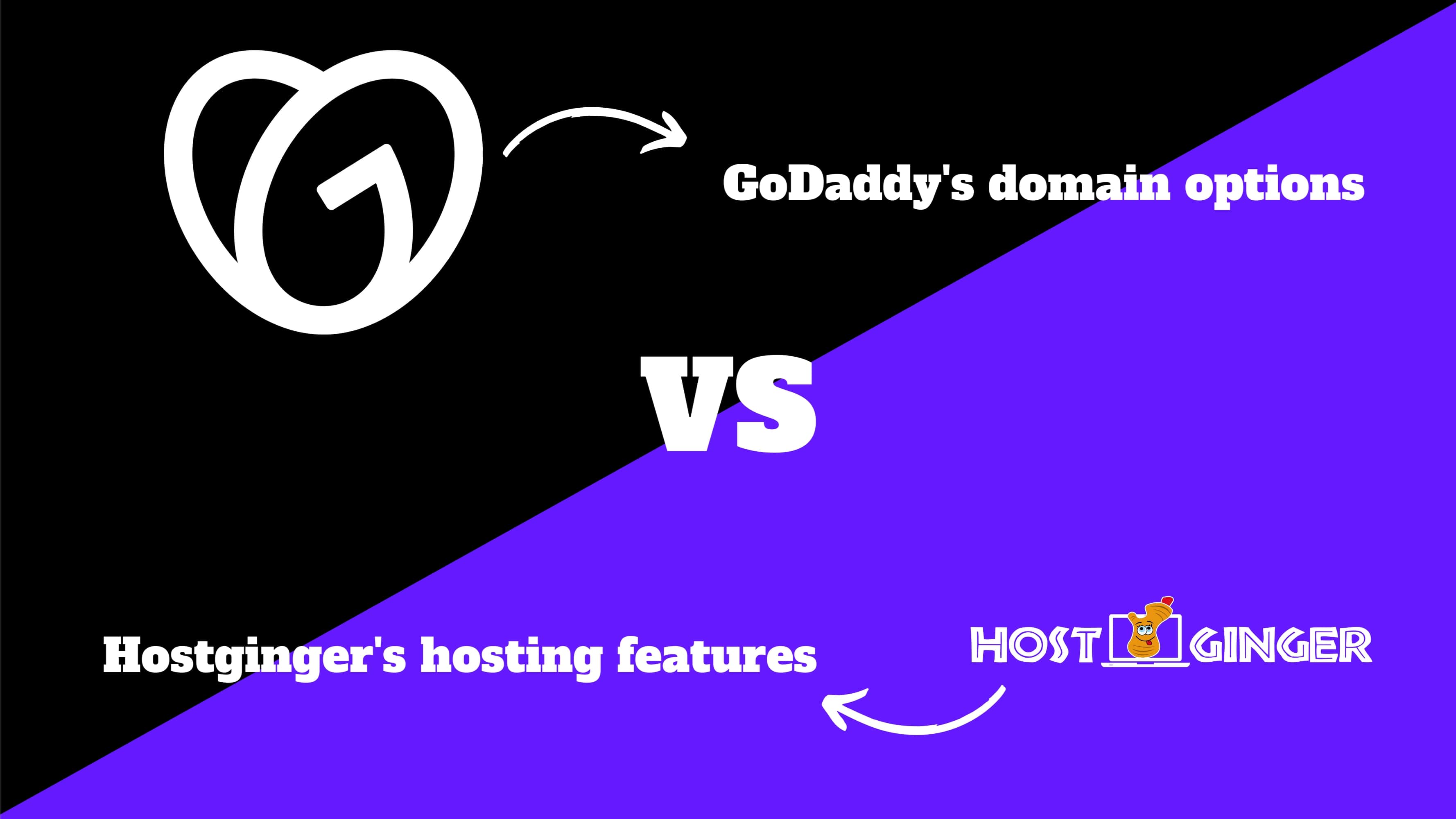 GoDaddy's domain options vs. Hostginger's hosting features