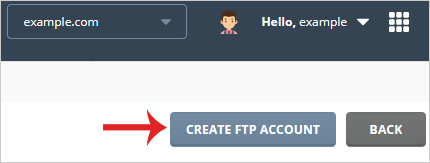 FTP account creation