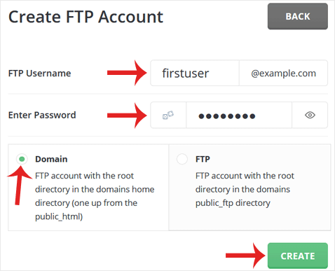 FTP username