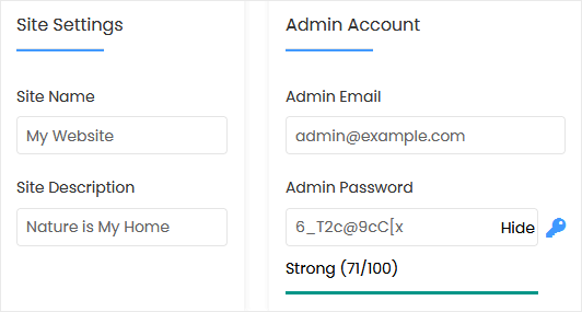 admin account