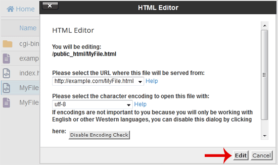 HTML edit icon