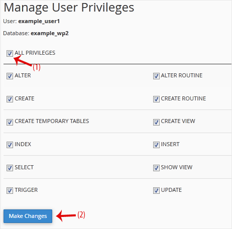 user priviledges