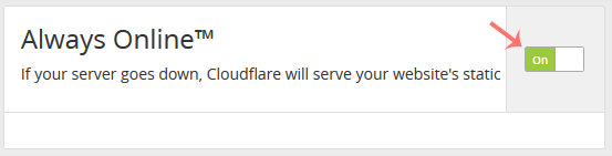 Cloudfare always online feature