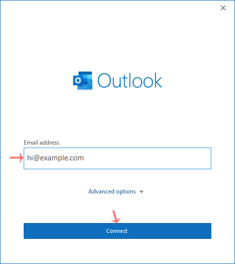 Outlook 2019 login credentials