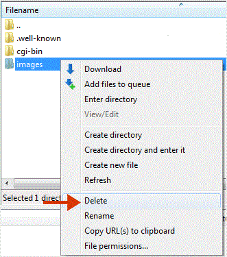 FileZilla FTP Client delete directory