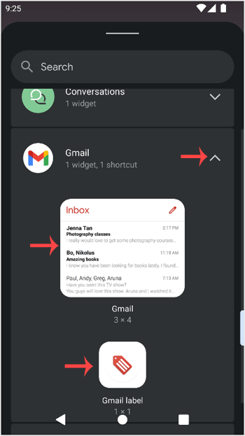 Gmail widget