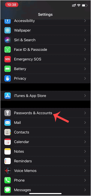 Passwords & Accounts