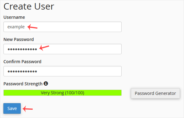 create user page