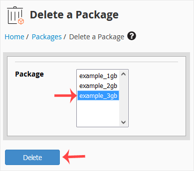 Delete a Package