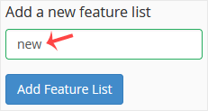 Adding new feature list