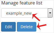 Manage feature list